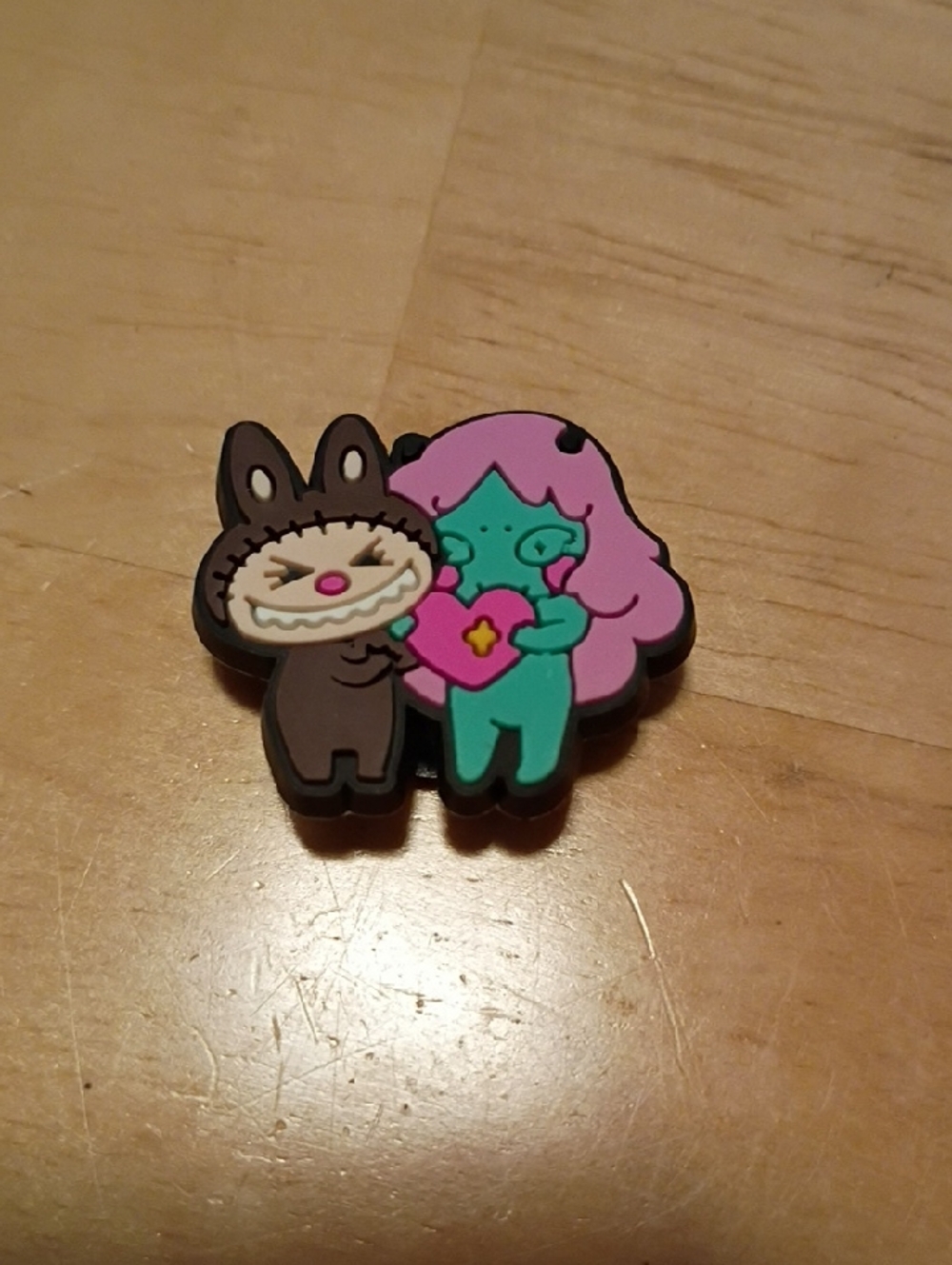 10 for $10 Jibbitz Croc Charms - Labubu Monster Brown w/ Teal & Pink Doll 3- New